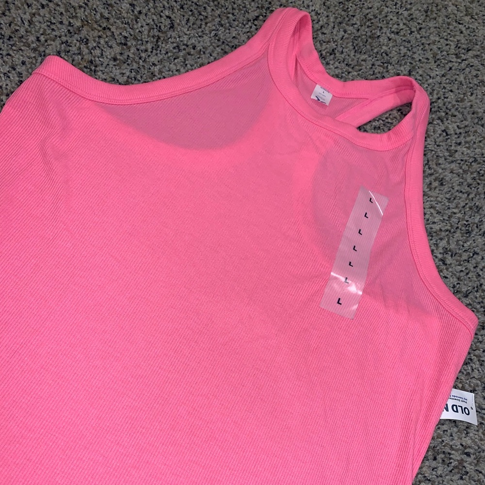 Bright Pink Racerback Tank Top - Picture 2 of 5